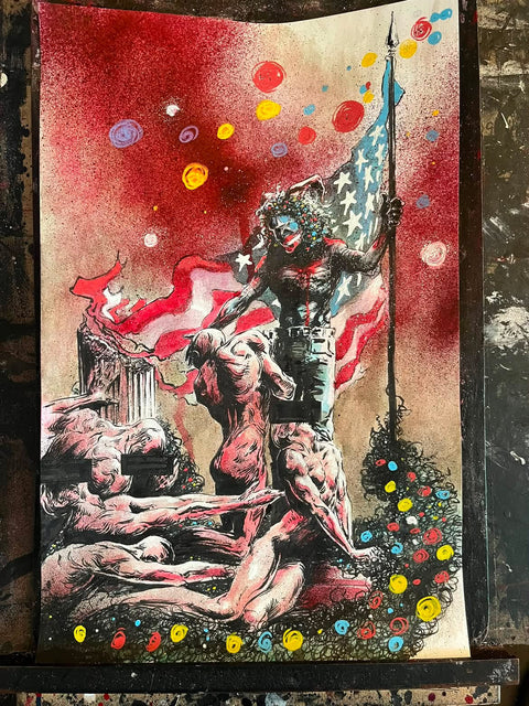 CALEB ADY Department of Truth #35 1:10 Incentive ORIGINAL ART 11x17 -image-1