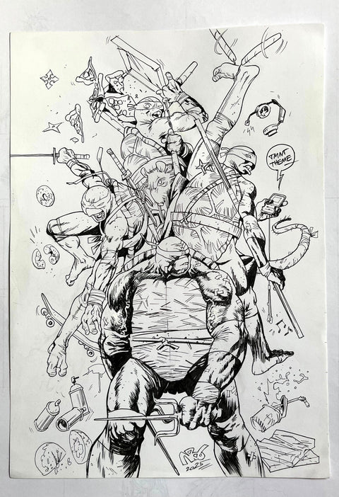 TMNT by Vlad Legostaev ORIGINAL ART 11.75" x 8.25"-image-1